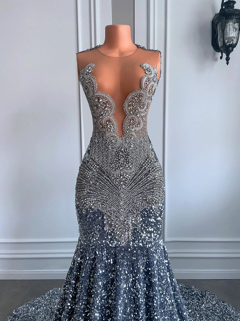 Sexy Long Sparkly Prom Dresses 2026 Sheer