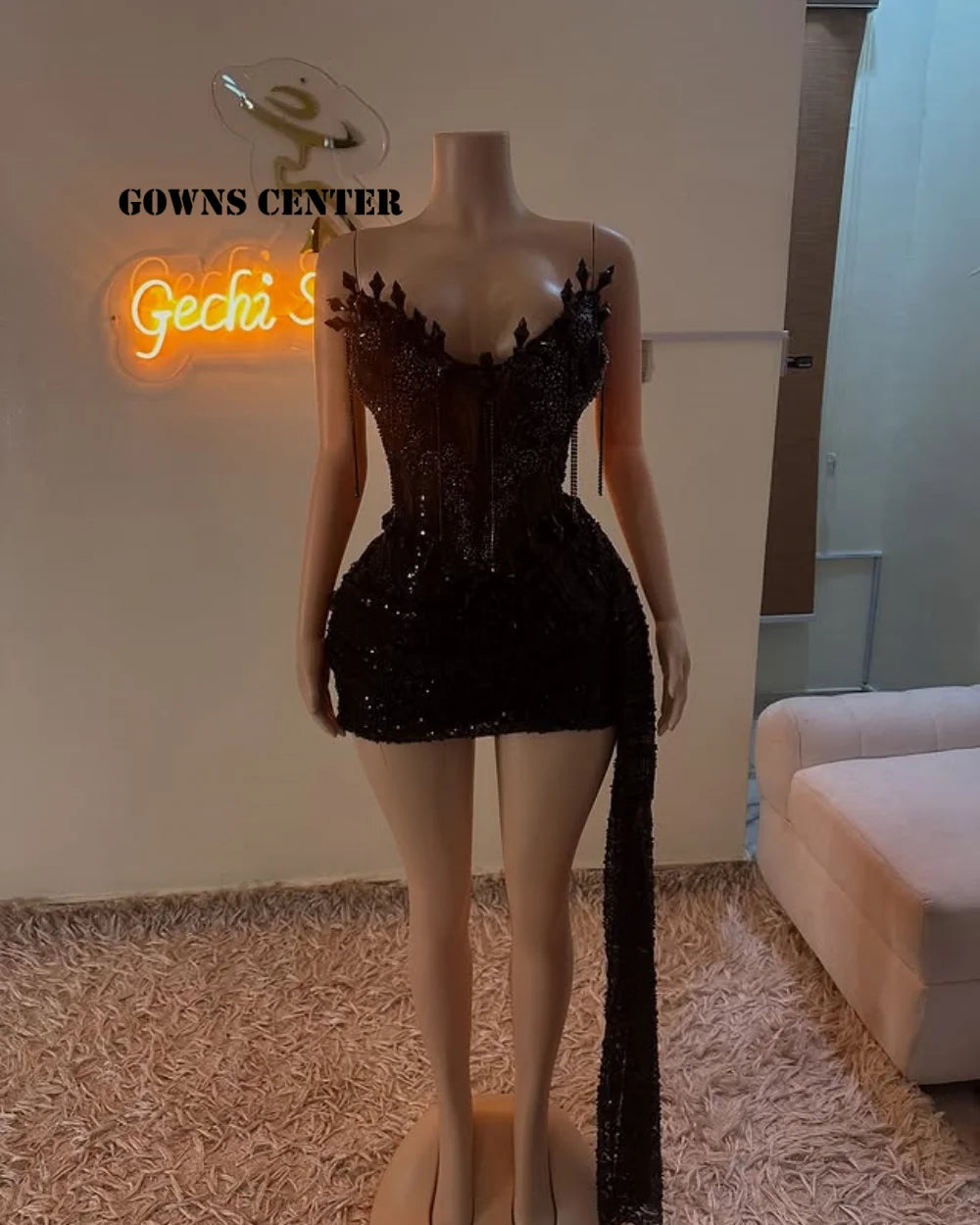 Strapless Black Birthday Prom Dresses Luxury Black