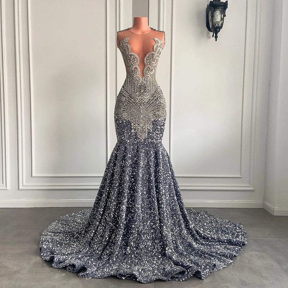 Sexy Long Sparkly Prom Dresses 2026 Sheer